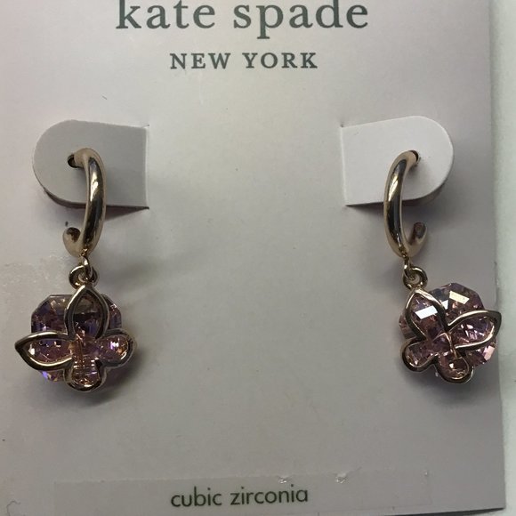 Kate Spade New Pink and Gold Flower Earrings - Picture 1 of 4